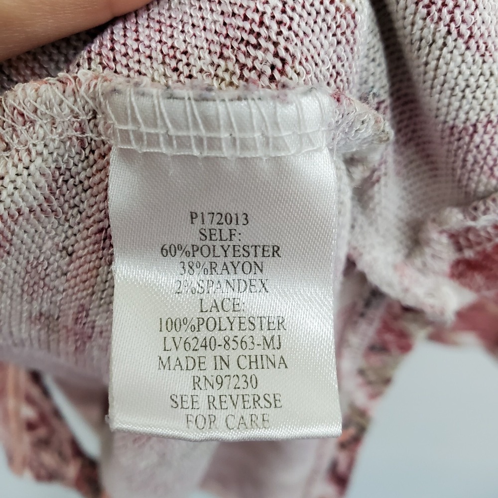 Absolutely‎ Famous Womens 3X Boho Aztec Print Top Pink Red Cowl Neck Plus Size - Picture 10 of 13
